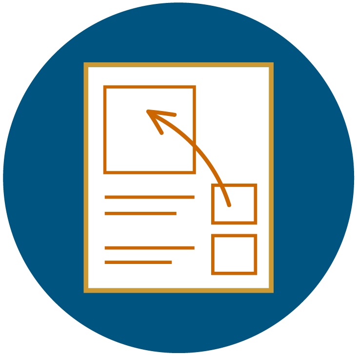 Coordination icon blue circle